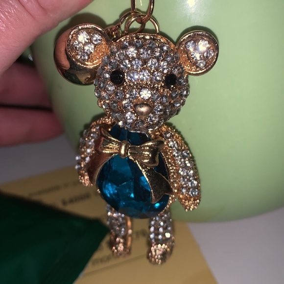 Rhinestone bear purse/bag charm keychain nwt - Picture 6 of 8